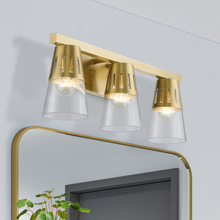 3 Light Natural Brass Vanity Sconce