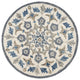 6' Round Blue Floral Oasis Area Rug