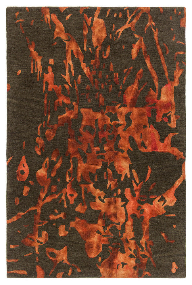 Brynn Contemporary Area Rug, Orange, 5'x7'6"