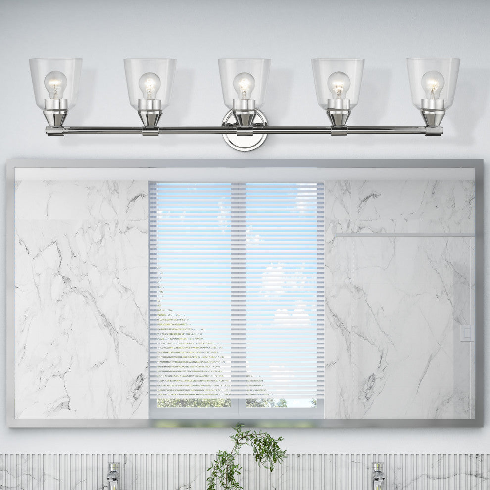 Catania 5-Light Polished Chrome Large Vanity Sconce