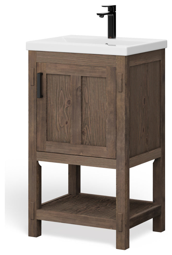 The Betsy Bathroom Vanity, Brown, 20", Single Sink, Freestanding
