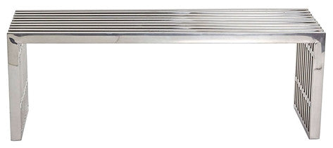 Beautiful Mid-Century Stainless Steel Accent Bench