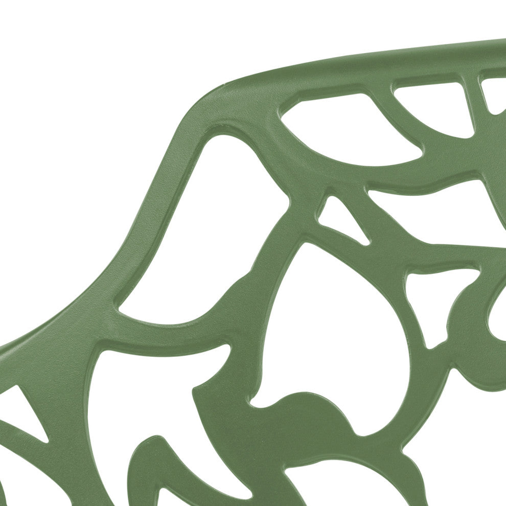 Leisuremod Modern Devon Aluminum Chair With Arm, Khaki Green