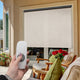 Supreme Rechargeable Motor Outdoor Sun Shade With Protective Valance, Lava Stone