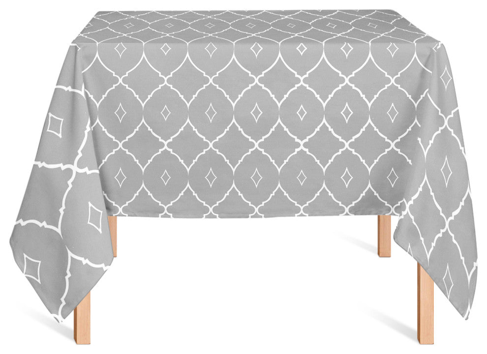 Cool Geo Pattern Gray 58x58 Tablecloth