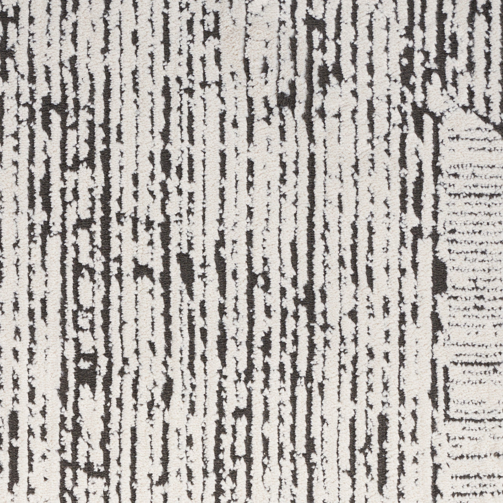 Calvin Klein CK024 Irradiant 9' x 12' Cream Black Modern Indoor Area Rug