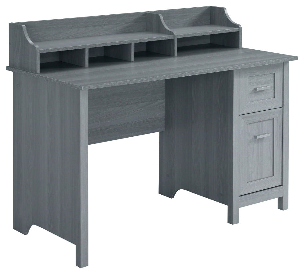 Techni Mobili Classic Office Desk with Storage, Grey