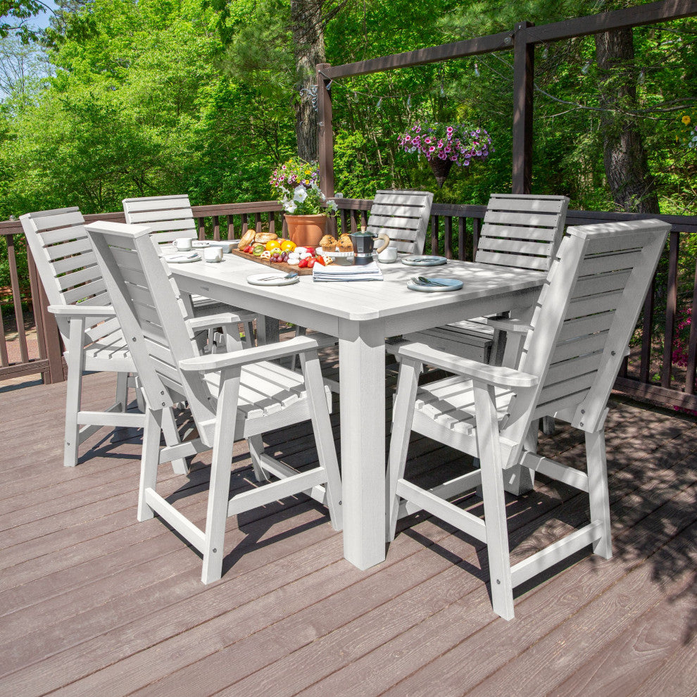 Weatherly 7-Piece Rectangle Counter-Height Dining Set, White