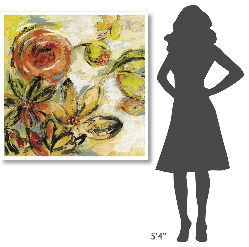 "Floral Joy" Digital Paper Print by Silvia Vassileva, 42"x42"