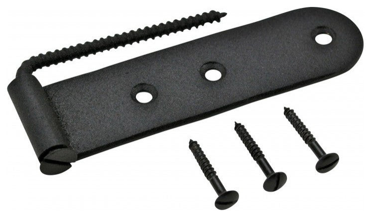 Black Shutter Gate Strap Hinge 4" L Galvanized Steel Wrought Iron Pack of 18