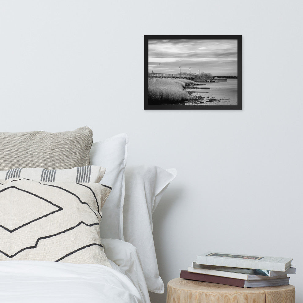 Historic New Castle 2 Coastal Landscape Framed Photo Paper Wall Art Prints, Black, 12" X 16"