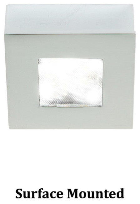 WAC Lighting LED Button Light, Chrome, Square, 2700k Warm White