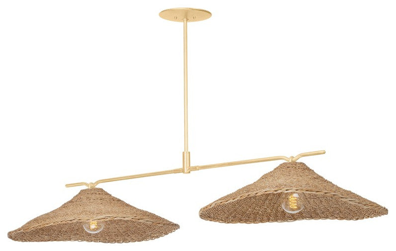 Valier 2-Light Island Pendant, Vintage Gold Leaf