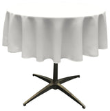 LA Linen Round Polyester Poplin, White, 58" Round