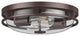 Rustic 2-Light Flush Mount Ceiling Lamp with Clear Glass Shades