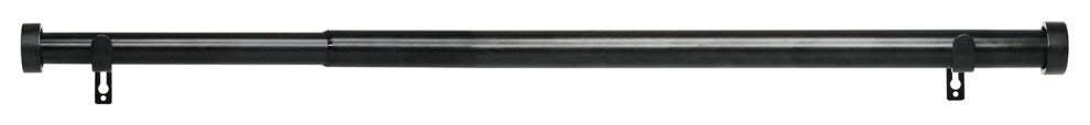 Linen Avenue End Cap Single Curtain Rod Set,48 to 86-Inch,Matte Black