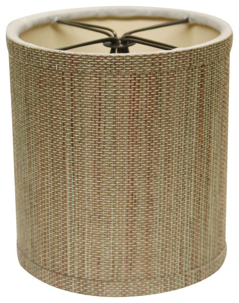 5" Multicolor Grasscloth Set of 6 Drum Chandelier Grasscloth Lampshades