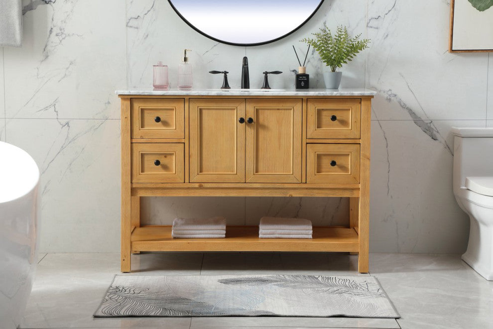 Elegant VF27048NW 48" Single Bathroom Vanity, Natural Wood