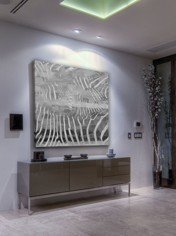 "Zebra" Fine Art Canvas Print, 32"x32"