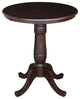 Round Top Pedestal Table, Rich Mocha, 30 Inch Round