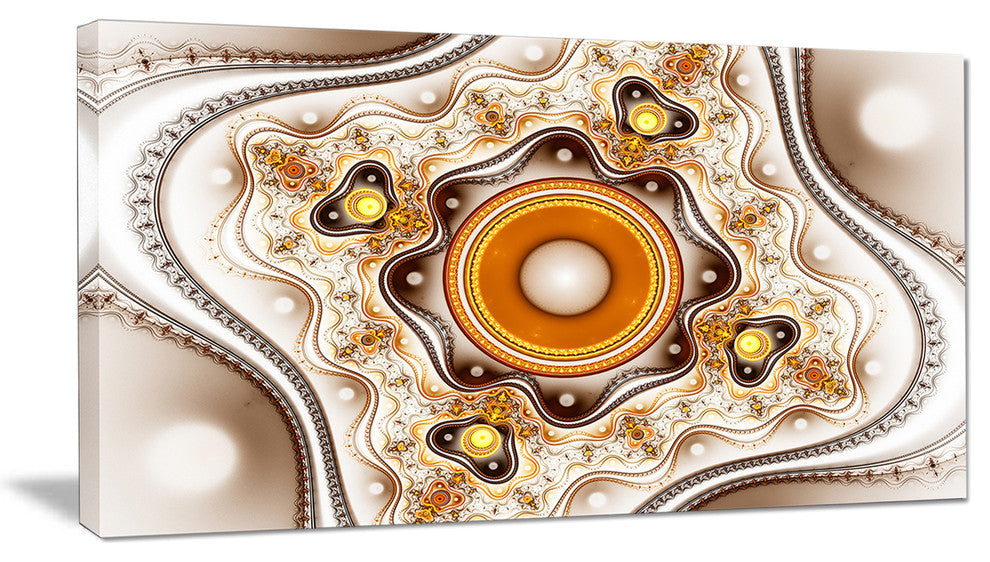 Fractal Circles and Wavy Curves, Abstract Canvas Art Print, 32x16