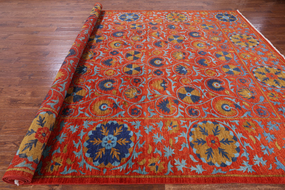 9' 2" X 12' 3" William Morris Handmade Wool Rug Q7209