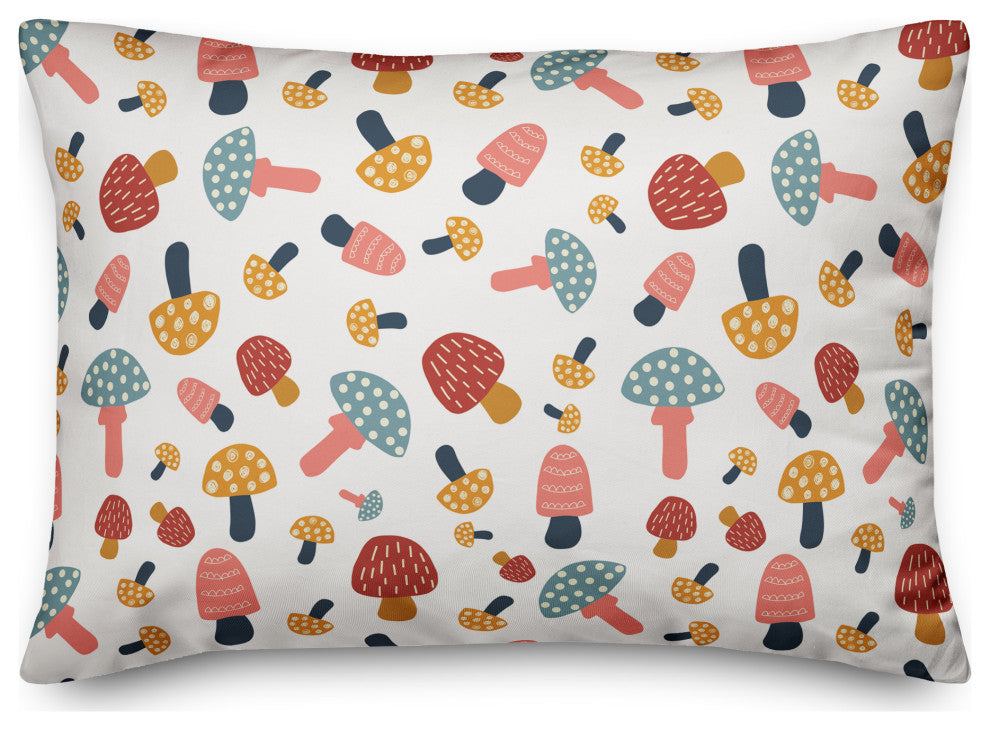 Colorful Cute Mushroom Pattern 5 14x20 Spun Poly Pillow