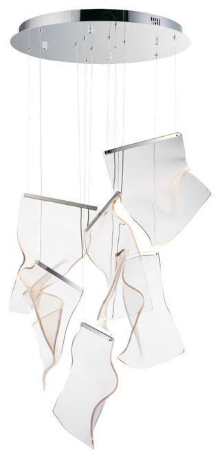 ET2 E24875-133 Rinkle 22"W LED Multi Light Abstract Pendant - Polished Chrome