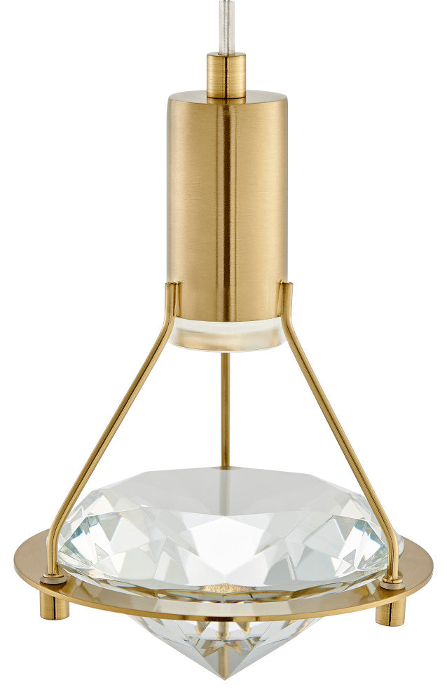 Hollywood Diamond Dimmable LED Light Gold Pendant