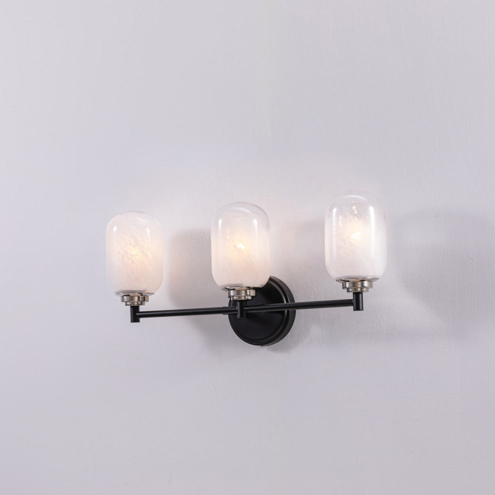 Seren 3 Light Wall Sconce Matte Black