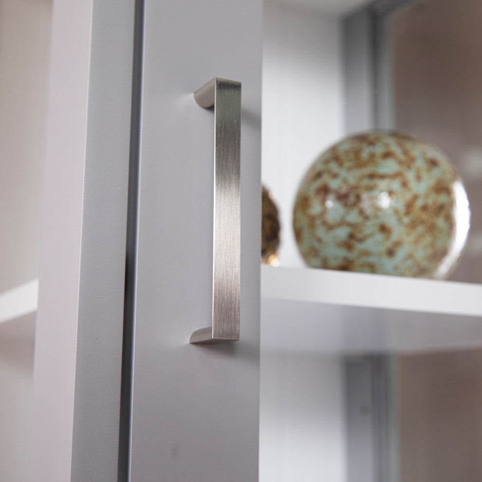 Palmer Tall Curio With Glass Door, Gray