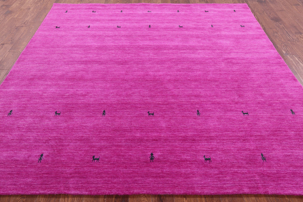 8' Square Persian Gabbeh Handmade Rug - Q15054