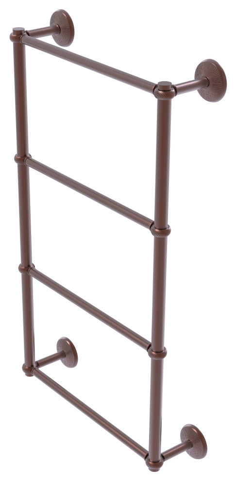 Monte Carlo 4 Tier 36" Ladder Towel Bar with Twisted Detail, Antique Copper