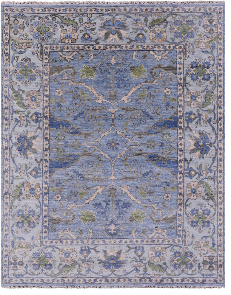 7' 10" X 9' 11" Hand-Knotted Turkish Oushak Wool Rug - Q13619