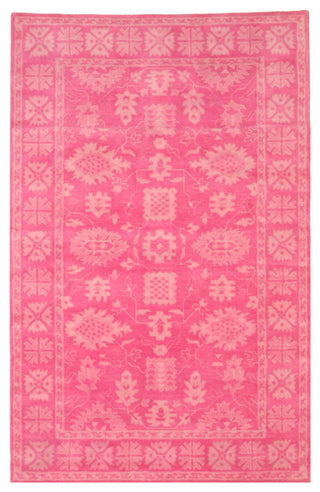 EORC Pink Hand-Tufted Wool Overdyed Rug, 8'9x11'9