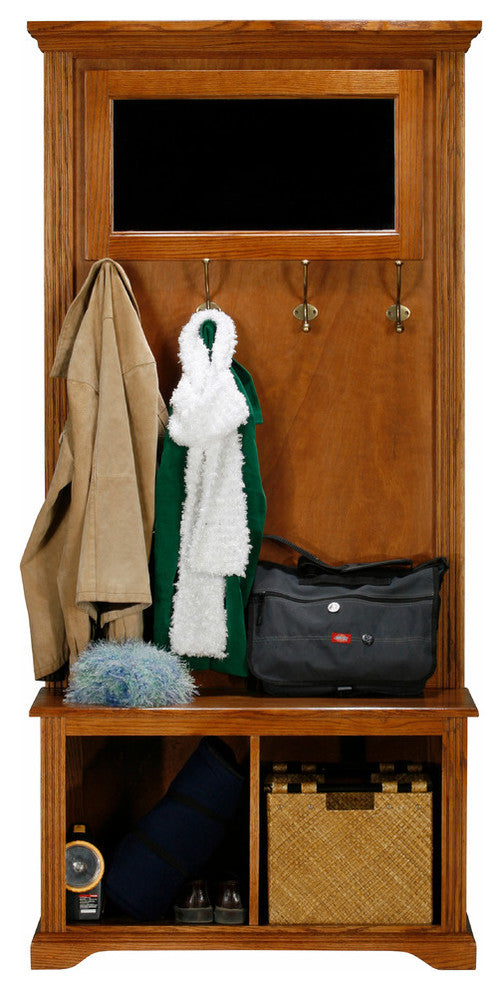 Eagle Furniture, Oak Ridge 17" Storage, Lite Oak, With Hall Tree Top