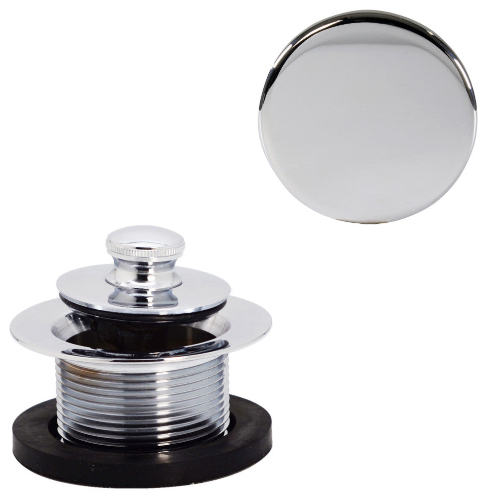 Illusionary Overflow 12" & 4" Sch. 40 PVC Bath Waste and Overflow Lift, Polished Chrome