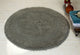 Saffron Fabs Bath Rug 36" Reversible Hand Knit Crochet Lace Border, Grey