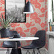 Peony Peel and Stick Vinyl Wallpaper, Dark Salmon, 24"w X 60"h