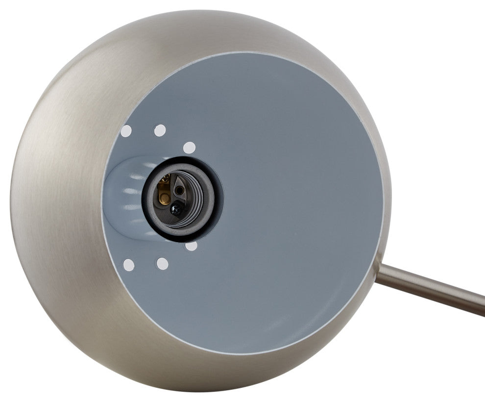 Inspired Home Emmalin Table Lamp, Marble Stone Base, Stainless Steel