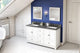 Addington Modern 60" White Double Sink Vanity, Boulder Cultured Marble Vanity To