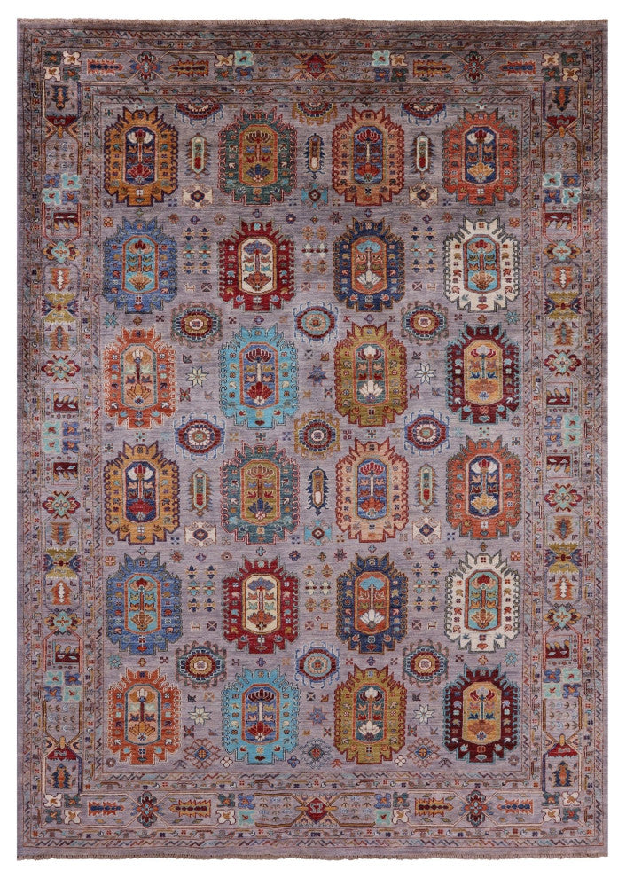 6' 8" X 9' 5" Fine Turkmen Ersari Hand-Knotted Wool Rug - Q12392