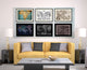 Asia Vintage Vivid Sepia Map Print On Canvas With Black Custom Frame, 28" X 37"