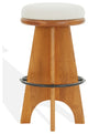 Safavieh Couture Bellarita Round Swivel Barstool, Ivory/Walnut