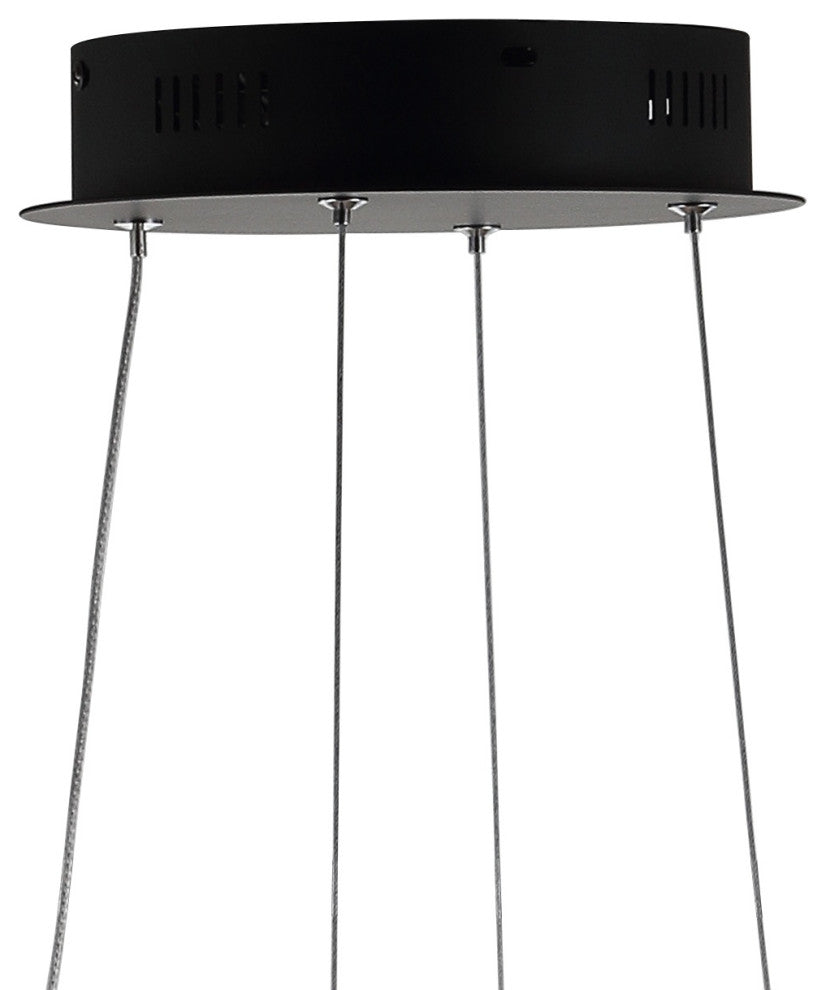 Alexia 25" Abstract Integrated LED Adjustable Pendant, Black