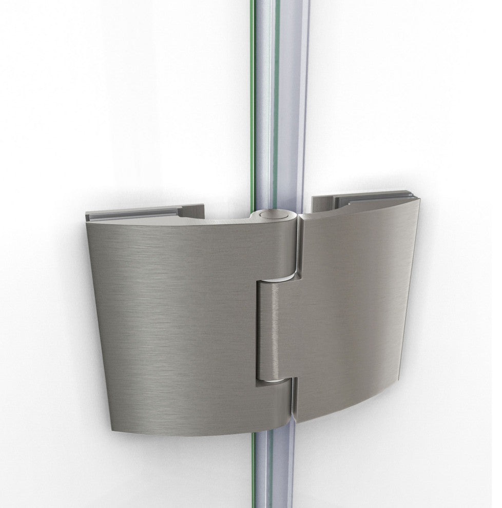DreamLine Aqua 48" Frameless Hinged Tub Door, Clear Glass, Brushed Nickel