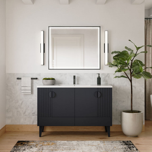 Brink LED Bathroom Vanity/Wall Light, Black, 24", 3000k