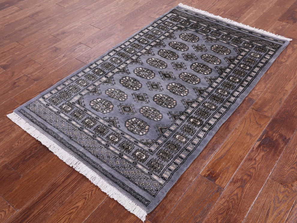 Hand-Knotted Silky Bokhara Wool Rug 3' 2" X 5' 3" - Q13800