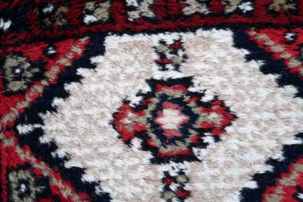 Handmade Vintage Persian Hamadan Mat 1.3'x1.9', 40cmx59cm 1970s