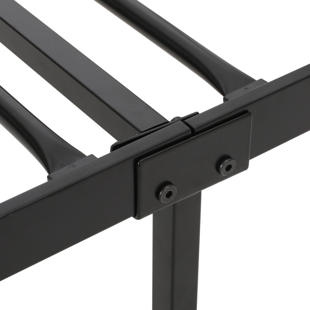 Aldrin Modern Iron Bed Frame, Flat Black